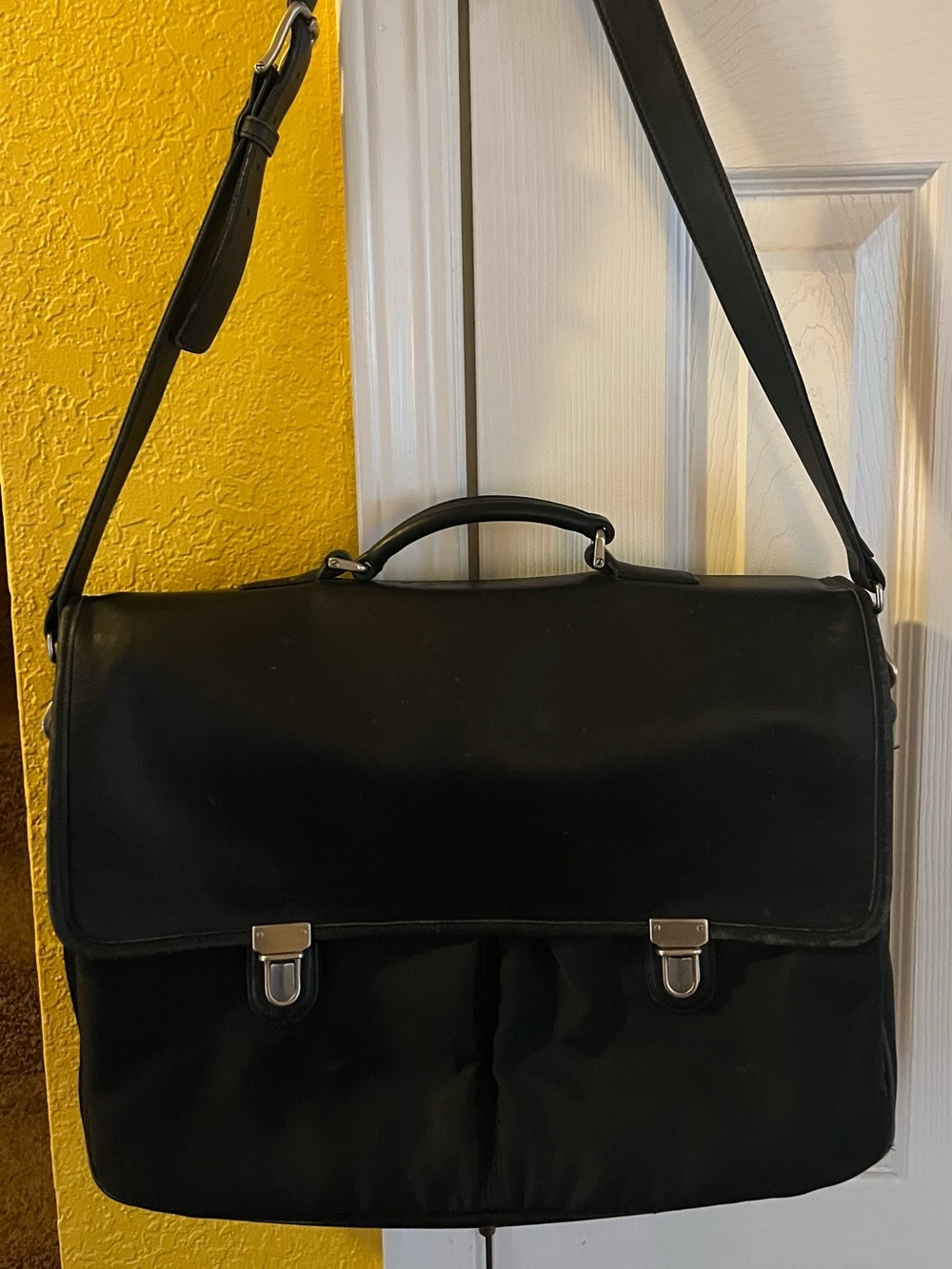 Vintage Coach leather and microfiber briefcase messenger